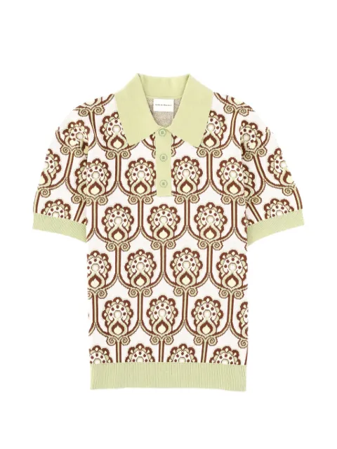 Drôle De Monsieur patterned polo shirt White PO196CO147LIGHTPINK