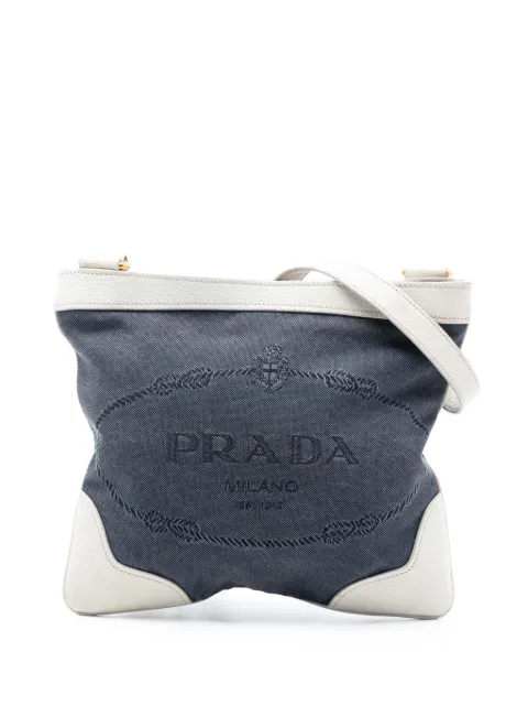 Prada Pre-Owned 2000-2012 Canvas Canapa Logo crossbody bag Blue SYTU7YYFWIZYLWVK