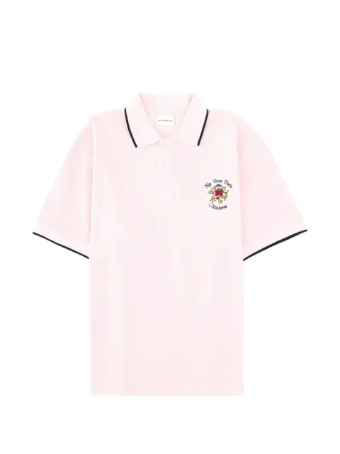 Drôle De Monsieur floral-embroidered polo shirt Pink PL161CO264