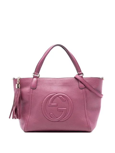Gucci Pre-Owned 2016-2025 Small Pebbled Leather Soho Cellarius satchel Purple KAFWL84GOHMSEO3K