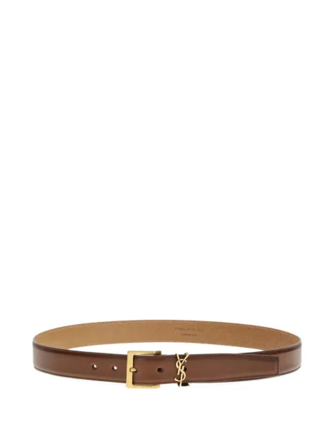 Saint Laurent Cassandre leather belt Brown 864585AAEMM
