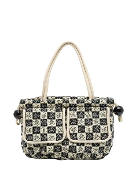 CHANEL Pre-Owned 2003-2004 Camellia Canvas Coco Ball tote bag Brown 81OXBKVYX7ABSIJD