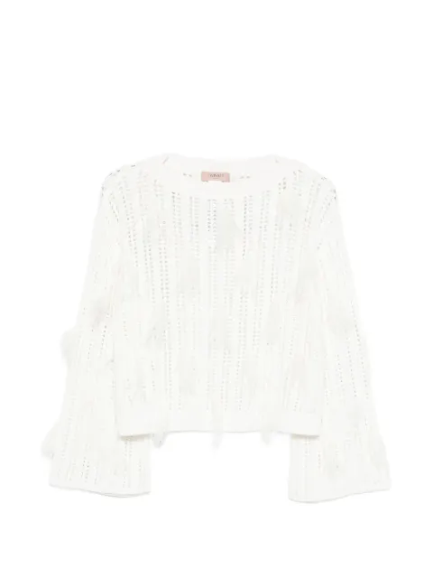 TWINSET feather-detail sweater White 261TP329200059