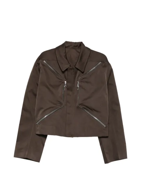 Rick Owens zip cropped jacket Brown RU01F2795