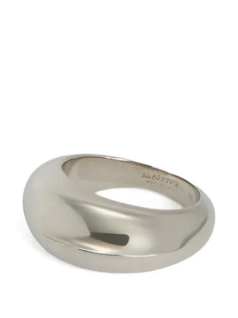 Jil Sander engraved logo brass ring Silver J29UQ0081P6959