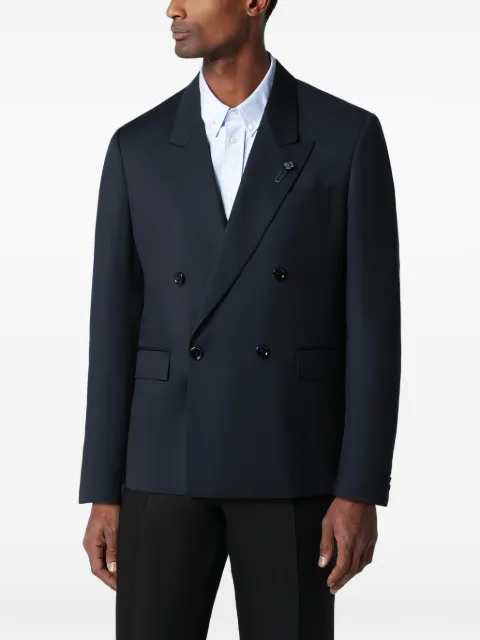 Lardini wool double-breasted jacket Blue PA5810ECN64414850