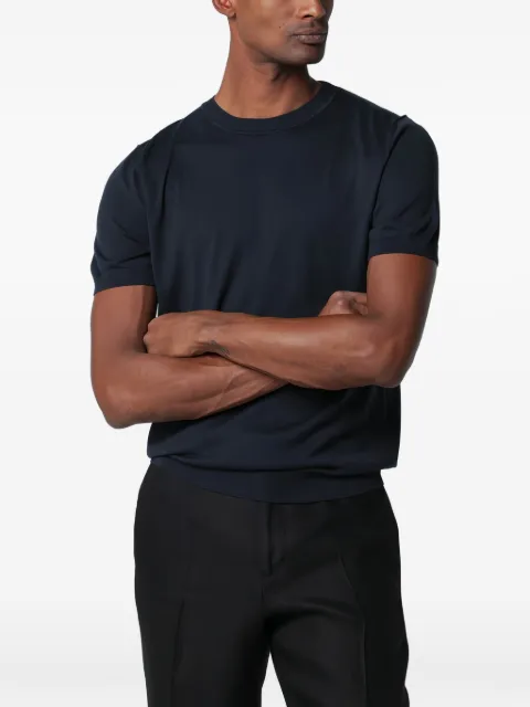 Lardini short-sleeve knitted T-shirt Blue PALMMC80PA66031