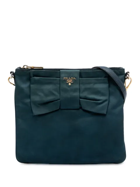 Prada Pre-Owned 2000-2025 Tessuto Fiocco Bow crossbody bag Blue 83DJLUCSZCZ8K4JX