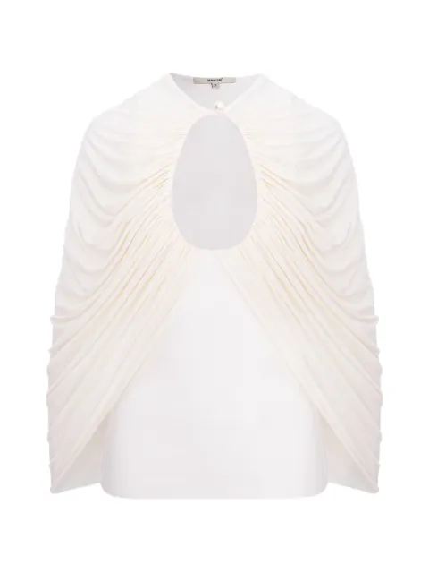 MANURÍ Kokon draped blouse Neutrals MRSS26VIELCH9BL37X
