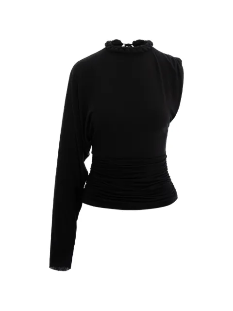 MANURÍ one-shoulder blouse Black MRSS26VIWL9BL03