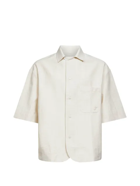 Jacquemus Paysan logo-patch pocket shirt Neutrals SHM00584AW00731