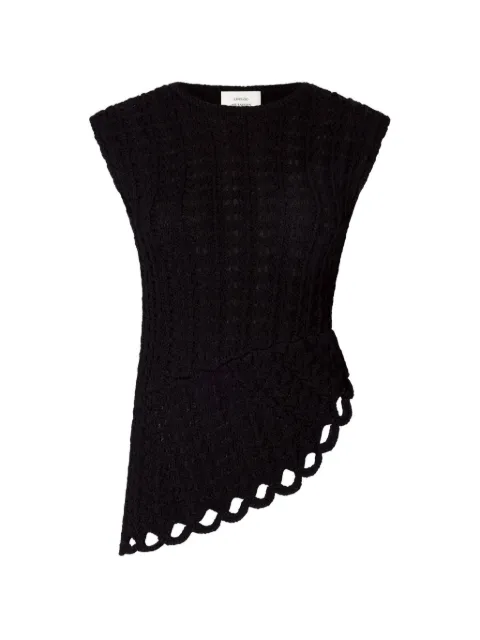 LouLou de Saison Saez ruffled crochet top Black SAEZ