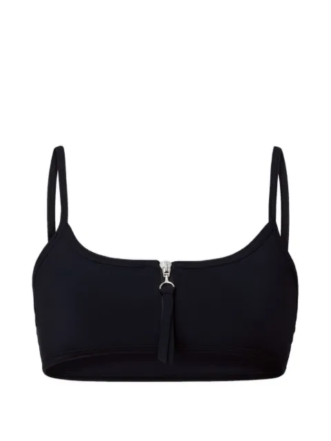 LouLou de Saison Olga zipped square-neck bikini top Black OLGATOP
