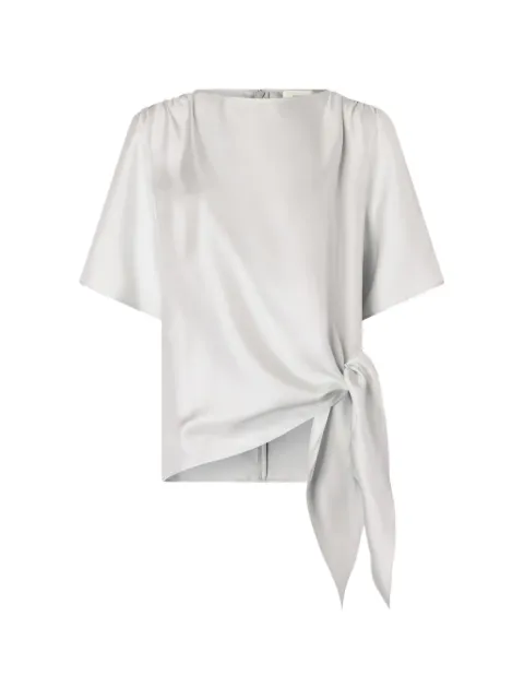 LouLou de Saison Mano gathered knot silk top Neutrals MANO