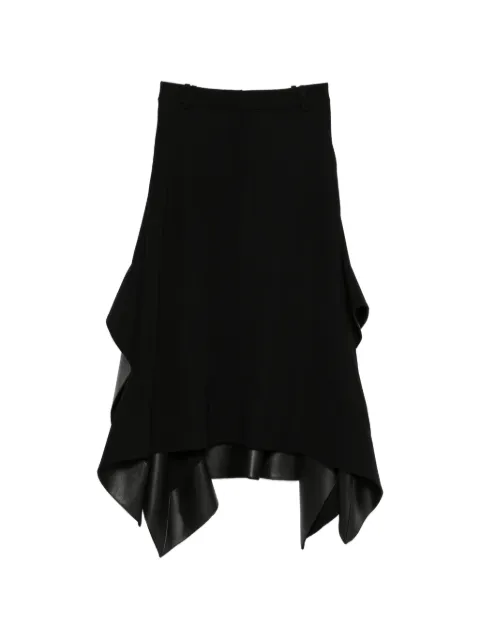 LOEWE belt-loops leather-details midi skirt Black S359Y08XB1