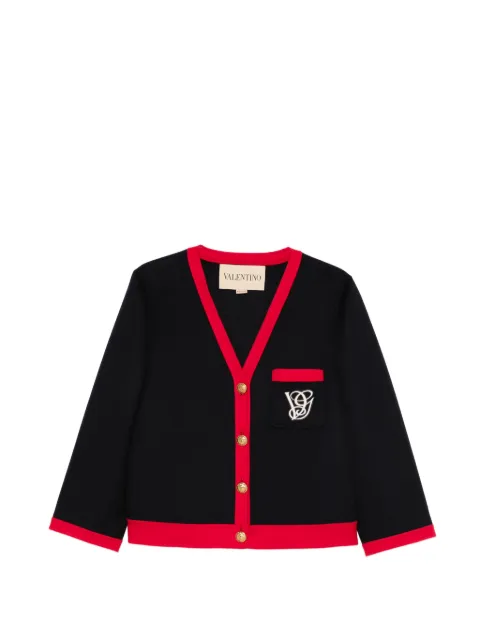 Valentino Garavani chest-pocket cardigan Blue BCE4L06JA
