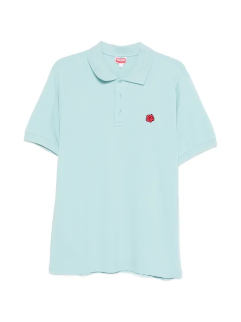 Kenzo floral-patch polo shirt Blue FF65PO1534PU