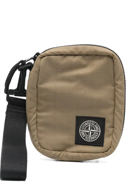 Stone Island logo-patch wrist wallet Neutrals L1S159200027S0331