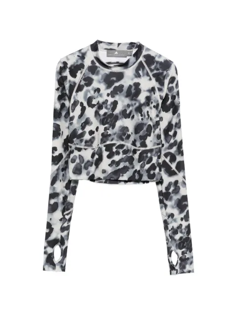 adidas by Stella McCartney animal-pattern compression top Grey JY8164
