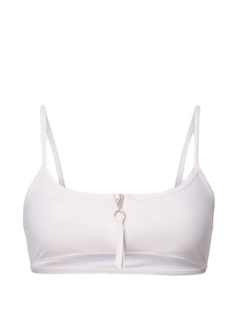 LouLou de Saison Olga square neck zipped bikini top White OLGATOP
