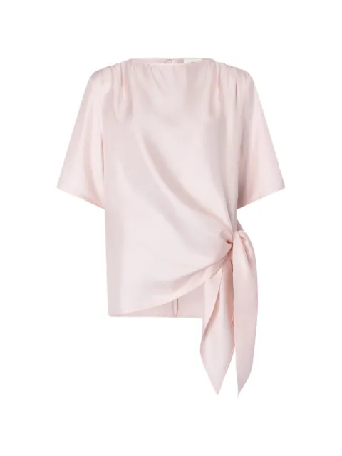 LouLou de Saison Mano asymmetric knotted silk top Pink MANO