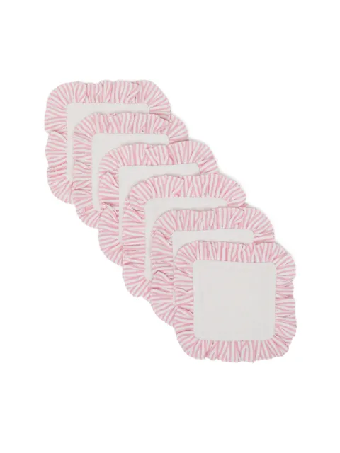 Bambah ruffled coasters (set of six) Pink BMBH076