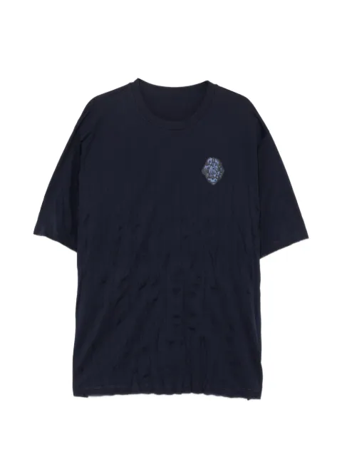 CROQUIS graphic-print pleated T-shirt Blue 9Q3110190