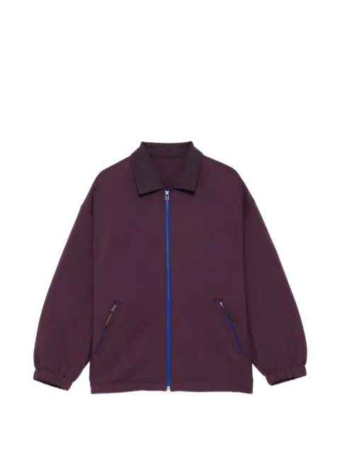 CROQUIS logo-embroidered zip-up jacket Purple 9Q1413090
