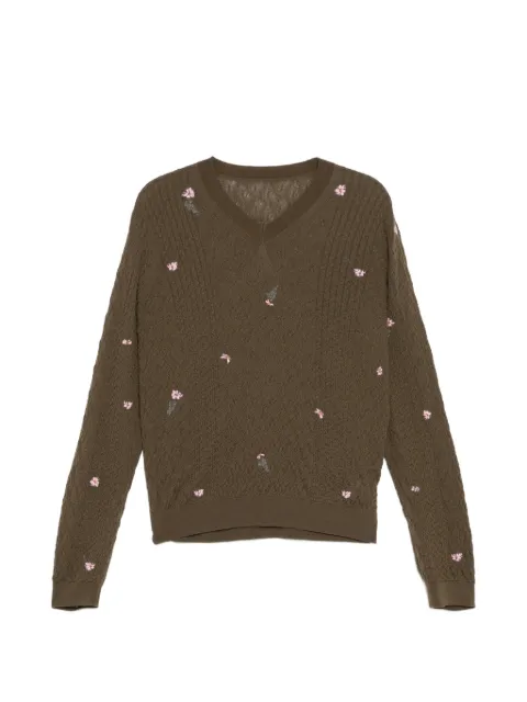 JNBY floral-embroidered top Brown 5Q2312510