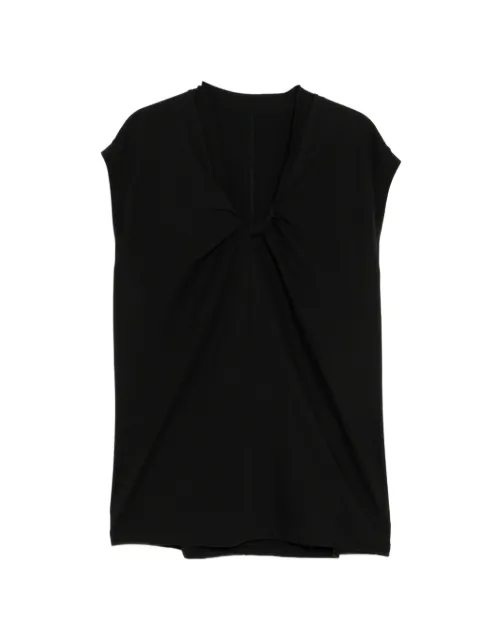 LESS bowknot pleated sleeveless T-shirt Black 2Q4116010