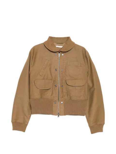 JNBY club collar pocket jacket Brown 5Q2615540