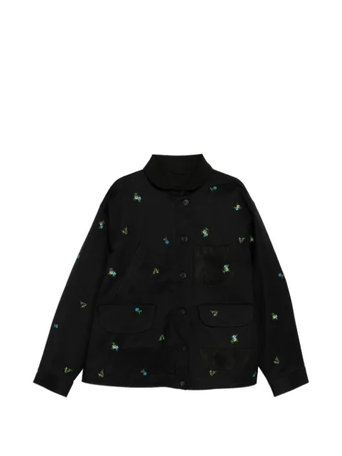 JNBY floral-embroidered long-sleeve jacket Black 5Q2614080