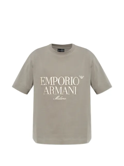 Emporio Armani embroidered T-shirt Grey EM005359AF13715