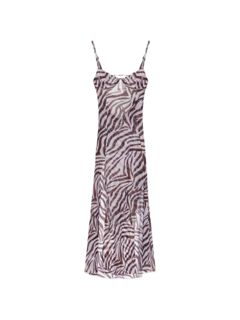 Bond-eye zebra-print mesh maxi beach dress White BOUND719MP