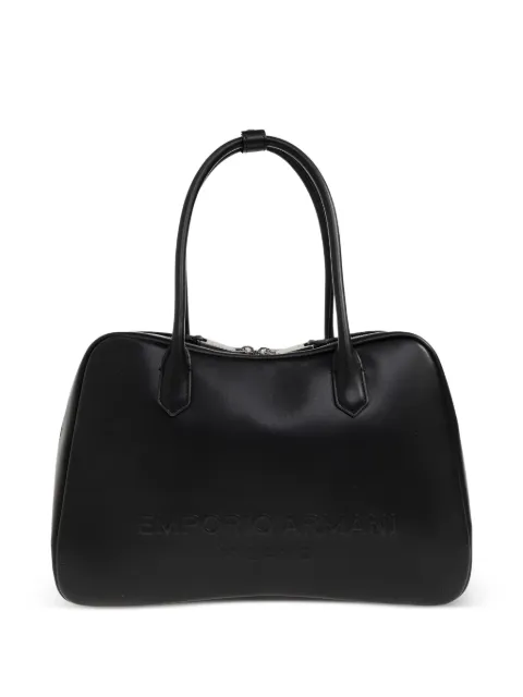 Emporio Armani top-handle embossed tote bag Black EW004761AF18673