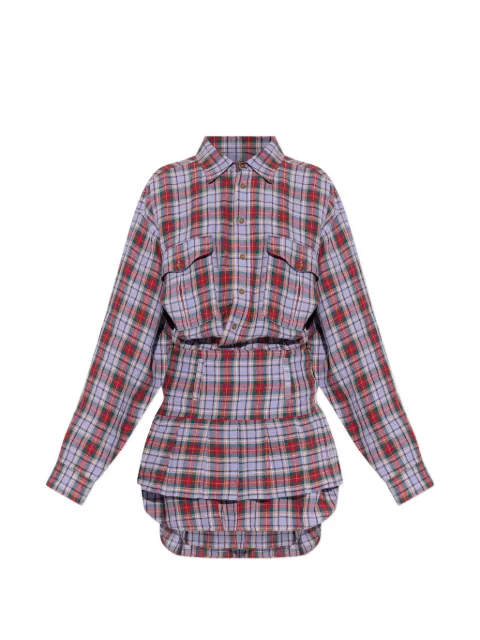 Vivienne Westwood checked buttoned mini dress Purple 110103A4W01C6