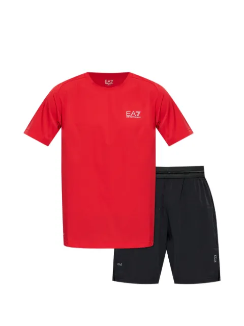Ea7 Emporio Armani logo-print shorts set Red 8NPV03PNDDZ