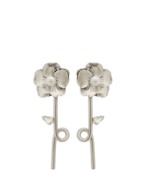 Simone Rocha Blooming Poppy hoop earrings Silver ERG5710900