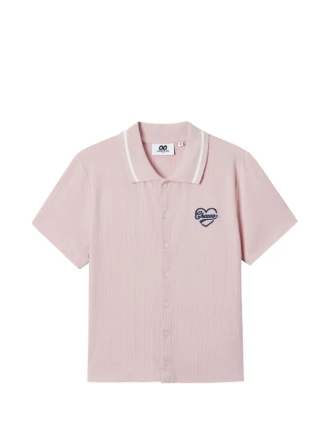 CHOCOOLATE ribbed button-up polo shirt Pink B1XPOW01021X