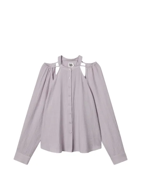 b+ab cut-out buttoned shirt Purple 6S107AS