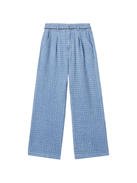 b+ab textured pleated trousers Blue 6S114AS
