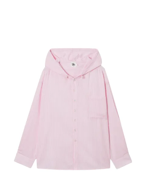 b+ab hooded striped shirt Pink 6S108AS