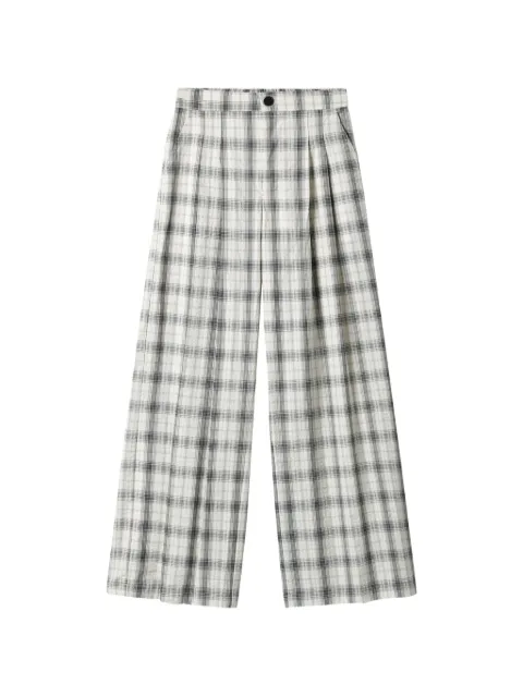 tout a coup elasticated-waistband checked trousers White M106AR6