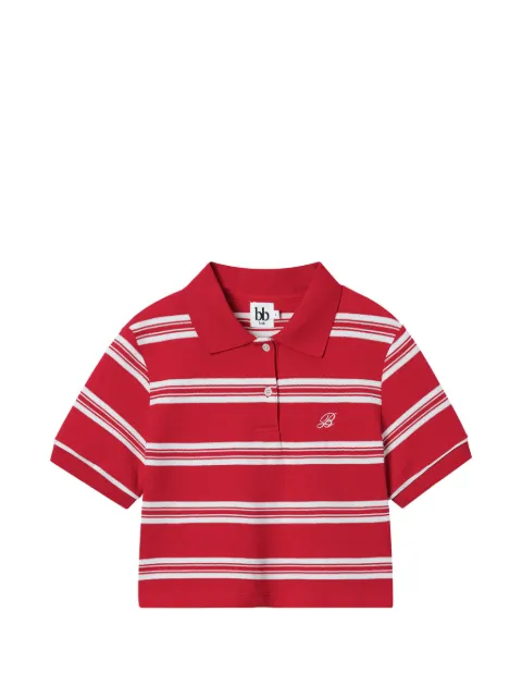 b+ab striped collared polo top Red 6S604AS