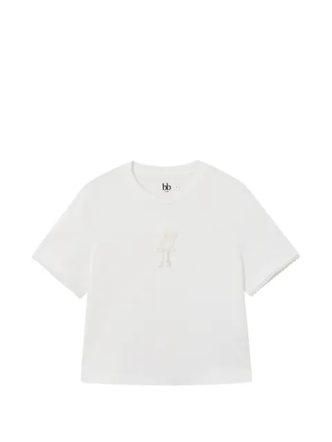 b+ab rosette lace-trim T-shirt White 6S603AS