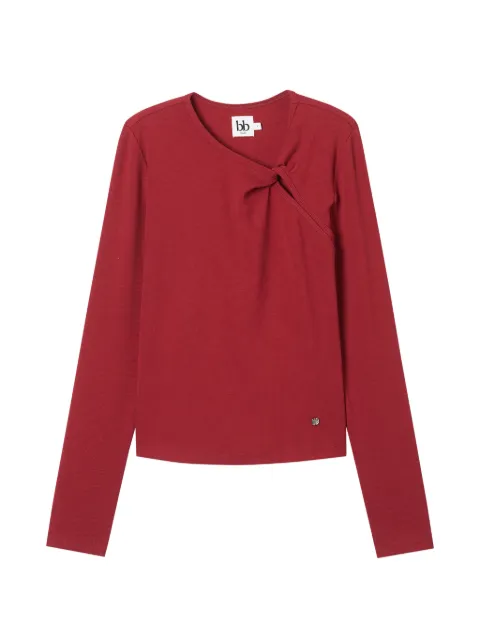 b+ab knotted long-sleeve top Red 6S601AS