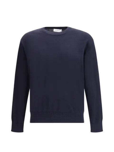 Laneus embroidered-logo sweater Blue S6LAMAKN016