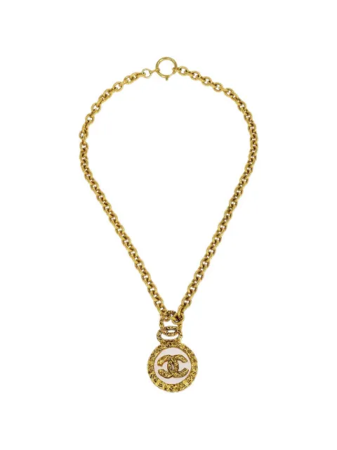 CHANEL Pre-Owned 1993 logo-medallion chain necklace Gold 116089
