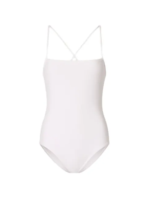 LouLou de Saison criss-crossing straps swimsuit White ITAKLDS