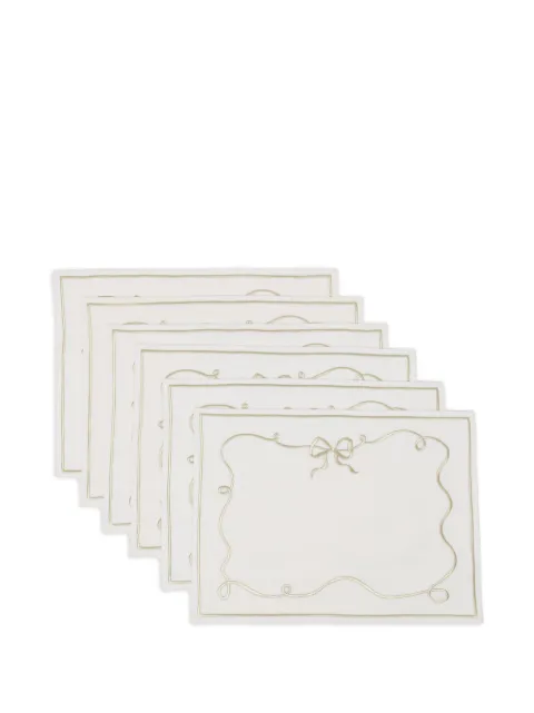 Bambah bow-charm placemats (set of six) Neutrals BMBH055